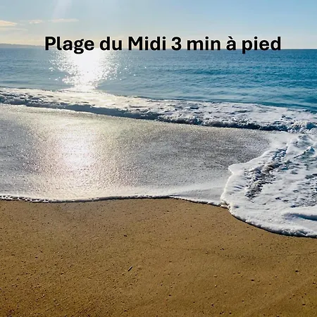 아파트 Agreable 2 Pieces Terrasse, Piscine, Clemenceau A1b235 칸느